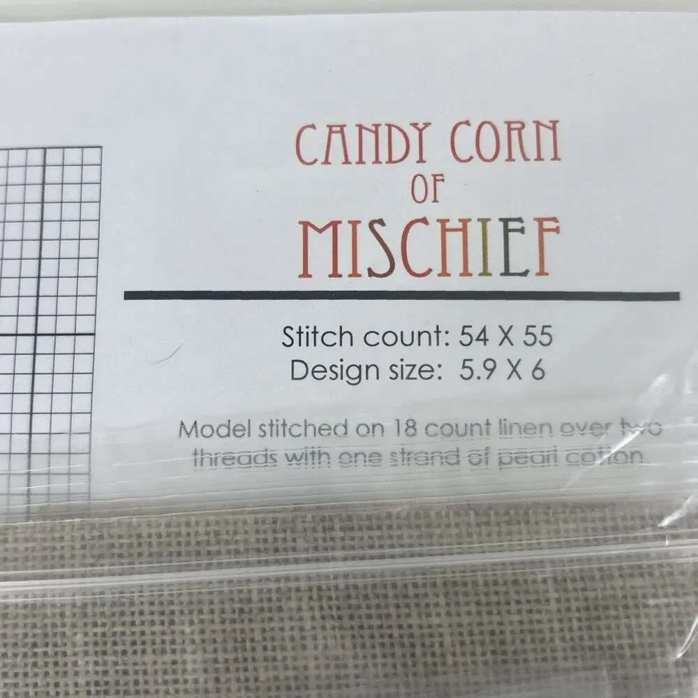 Bent Creek Cross Stitch The Candy Corn Of Mischief Kit New